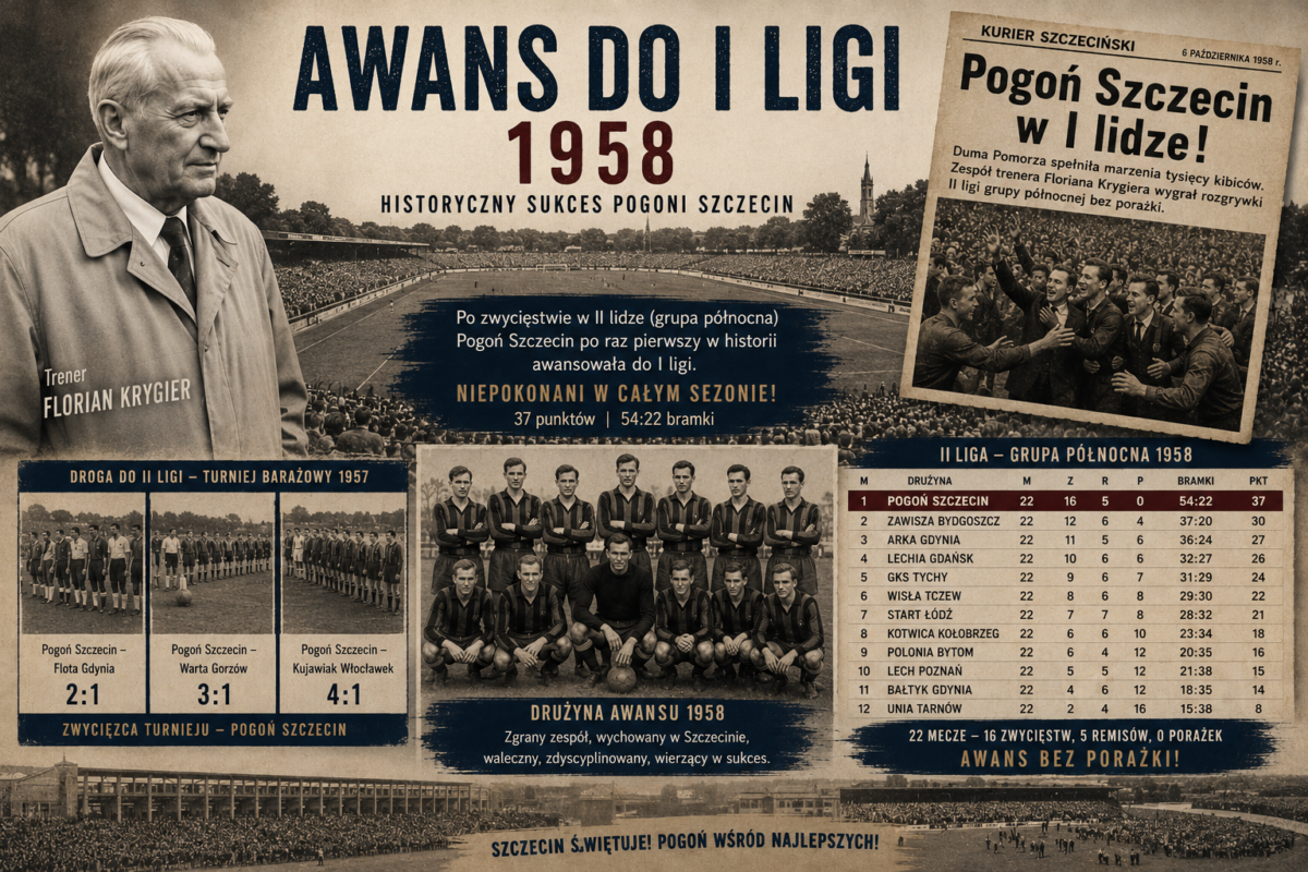 awans Pogoni Szczecin do I ligi